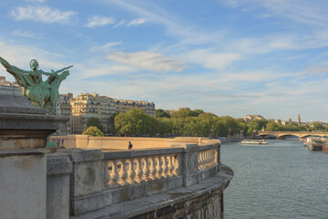 프랑스 파리, 비르하켐 다리에서 본 센 강 풍경