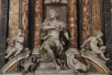 Obraz premium Church of Jesus and Mary, Rome, Italy. Sculptures