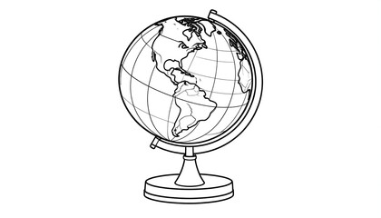 Globe with world map, geography, and education.