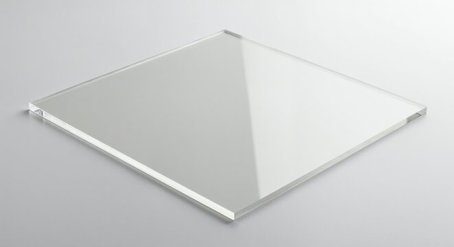 Acrylic tile isolated on white background, photorealistic object,crisp high-resolution centered view