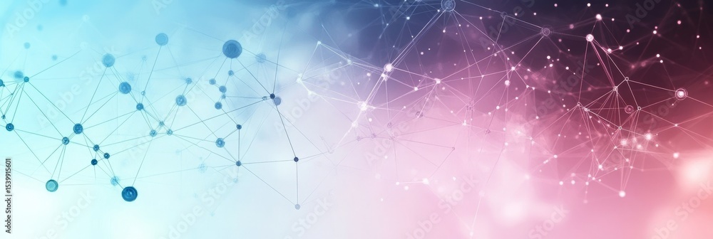 Poster polygonal connected dots and grids visualizing cyber technology, represents connectivity in big data