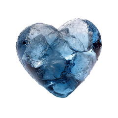 Heart Shaped Ice Isolated on Transparent Background