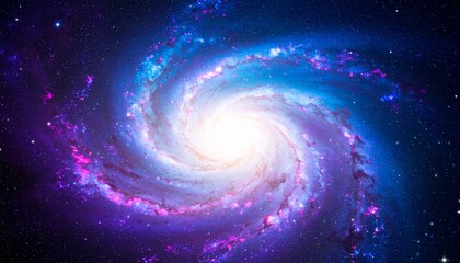 Spiral Galaxy Blue, Purple and Pink Cosmic Swirl, Space, Astronomy Cosmology, Astrophysics