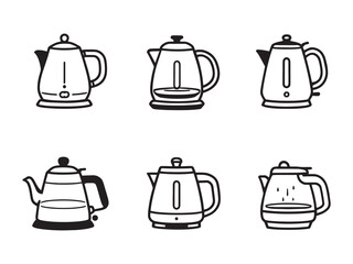 minimalist electric kettle outline vector graphic design