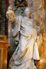 Obraz premium Church of Saints Ambrogio & Carlo, Rome, Italy. Statue depicting Judith holding the head of Holofernes