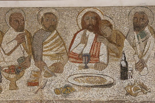 S. Eugenio basilica, Rome, Italy. Last Supper mosaic