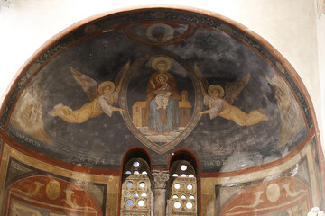 Santa Maria in Cosmedin church, Rome, Italy. Chapel fresco