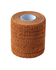 Brown Cohesive Bandage Roll First Aid Medical Supply Treatment isolated on transparent background