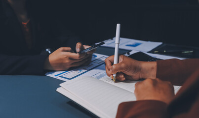 Business Documents, Auditor businesswoman checking searching document legal prepare paperwork or...