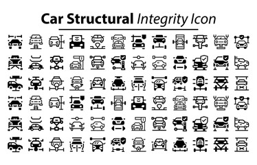 car Structural Integrity icon.svg. collection, sketches, logo illustrations, web symbols, outline style pictograms package isolated on white background. Vector graphics. stock illustration