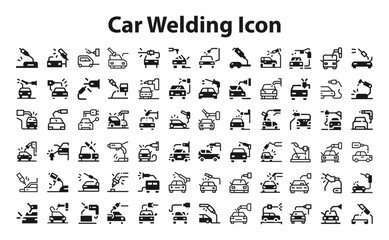 Car Welding Icon.svg. collection, sketches, logo illustrations, web symbols, outline style pictograms package isolated on white background. Vector graphics. stock illustration