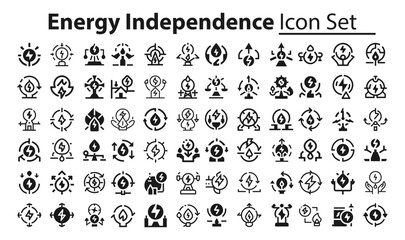 Energy Independence Icon.svg. collection, sketches, logo illustrations, web symbols, outline style pictograms package isolated on white background. Vector graphics. stock illustration