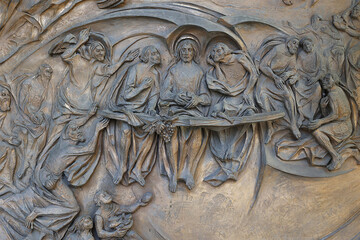 Holy door of St. Maria Maggiore basilica, Rome, Italy. Detail