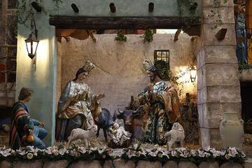 Mexican Nativity scene in Saint Peter’s basilica, Rome, Lazio, Vatican, Italy