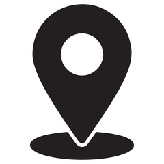 Minimalist Location Marker over World Map Silhouette