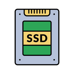 SSD icon. Lineal color style.