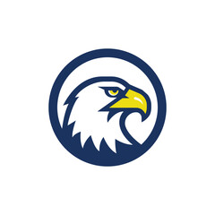 Bold Bald Eagle Head in Circular Emblem – Patriotic American Symbol for Sports Team, Military, or National Identity Designs