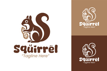 Elegant Squirrel Logo in Brown and Beige for Eco-Friendly Businesses