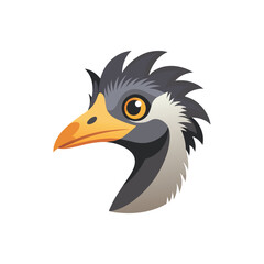 Fototapeta premium Flat and Minimal Emu bird head vector illustration