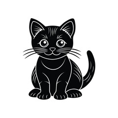 Obraz premium Flat and Minimal A kitten-shaped baby logo vector illustration