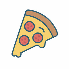 A cute illustration of a pepperoni pizza slice—great for restaurants, food delivery, or Italian cuisine visuals.

