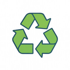 Obraz premium A classic recycling icon with three arrows, perfect for eco-campaigns, waste reduction, and sustainability content.
