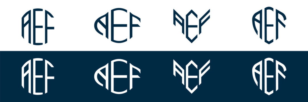 AEF letter logo set design