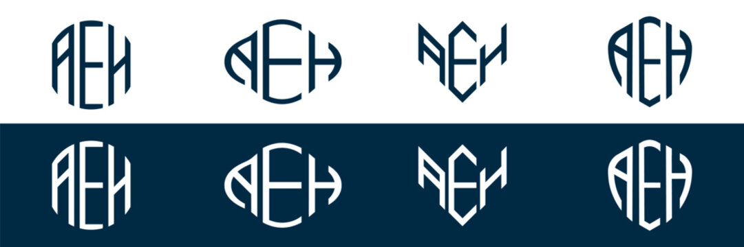 AEH letter logo set design