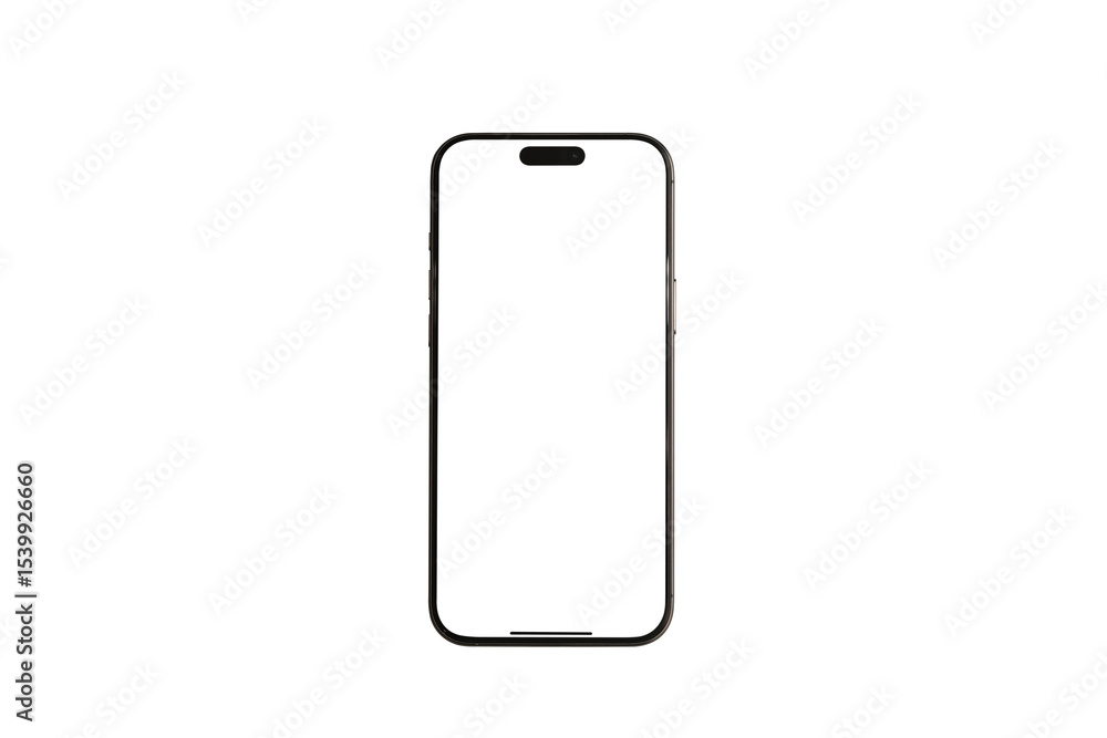 Poster smartphone transparent png image, blank template for mockup , device front view shadow mobile phone 