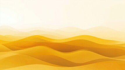 Abstract golden waves form soft, curved peaks against a bright, light-filled background