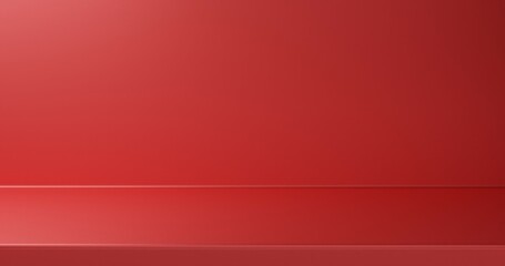 Red Vivid Color 3D Platform with Shiny Gradient Backdrop 3D Render Illustration
