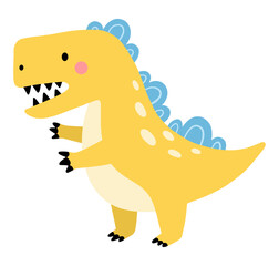 Hand drawn cute dinosaur isolated on white background. Concept for children print. Vector Illustration