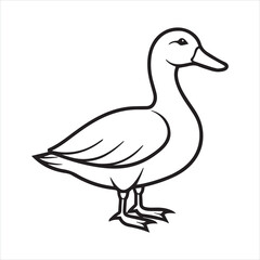Duck silhouette vector illustration logo sticker