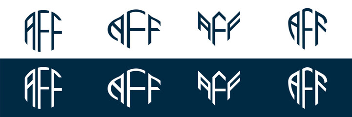 AFF letter logo set design