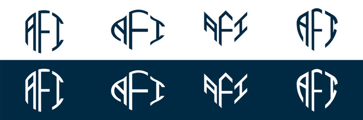 AFI letter logo set design