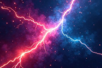 Geometric lightning, abstract comic zoom, intense colors, zoom, vibrant