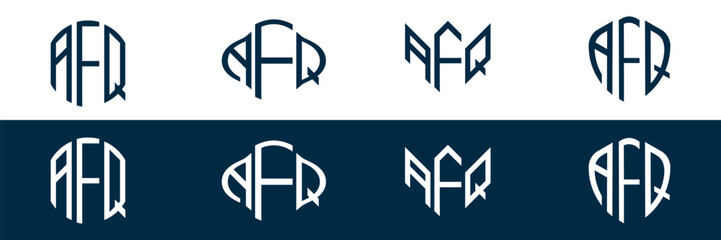 AFQ letter logo set design