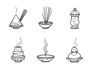 Minimalist incense holder outline for aromatherapy decor