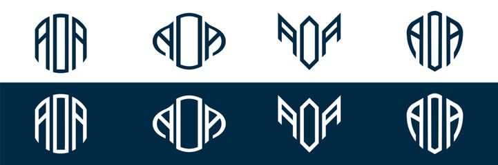 AOA letter logo set design