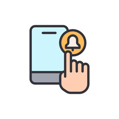 Smartphone Notification Triggered By Hand Gesture On Transparent Backdrop