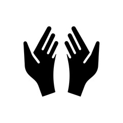 Two black hands with fingers extended upwards in a symmetrical presentation style