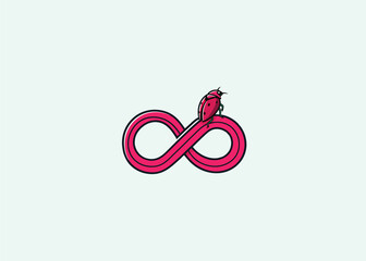 Pink infinity symbol logo on clean light background