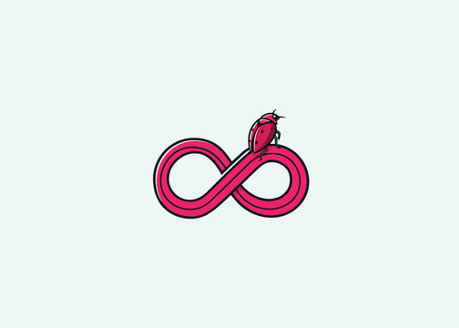 Pink infinity symbol logo on clean light background