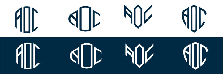 AOC letter logo set design