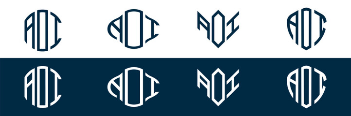AOI letter logo set design