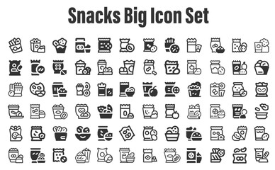 Snacks Big Icon Set.svg. creative modern icon set, Professional Symbol download scalable vector file