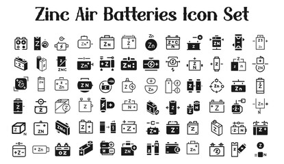 Zinc air batteries Icon Set.svg.  creative modern icon set, Professional Symbol download scalable vector file