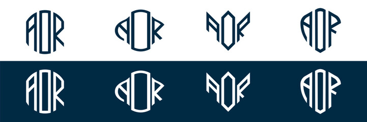 AOR letter logo set design