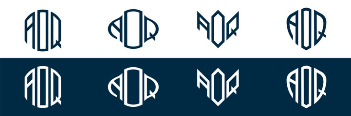 AOQ letter logo set design