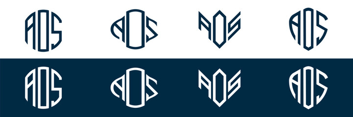AOS letter logo set design